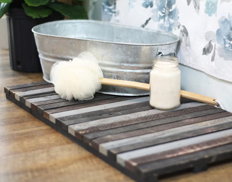 Wood bathroom online mats